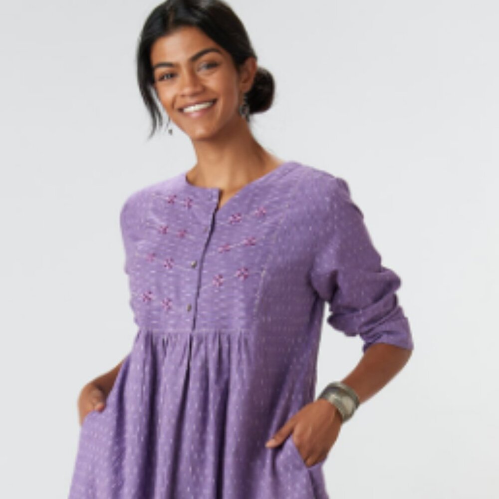 Marketplace - Vasanti Dress - Pretty Purple color with Embroidered front - NWOT
